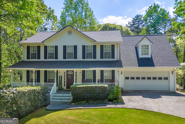1886 Bend N Hickory Rd, Toccoa, GA 30577 - colonial inspired home featuring covered porch, concrete driveway, and a shingled roof