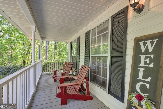 1886 Bend N Hickory Rd, Toccoa, GA 30577 - wooden terrace with a porch