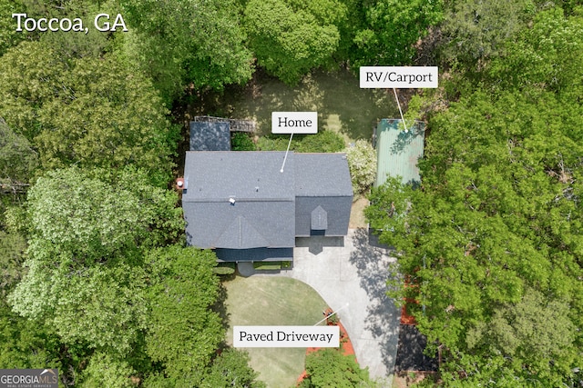 1886 Bend N Hickory Rd, Toccoa, GA 30577 - aerial view of property and surrounding area