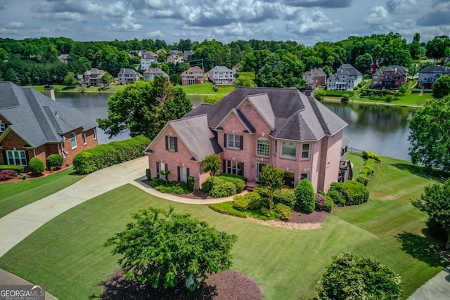 1608 Mulberry Lake Dr, Dacula, GA 30019 - aerial view of residential area with a large body of water
