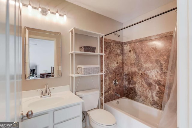 1608 Mulberry Lake Dr, Dacula, GA 30019 - bathroom with tub / shower combination, vanity, and toilet