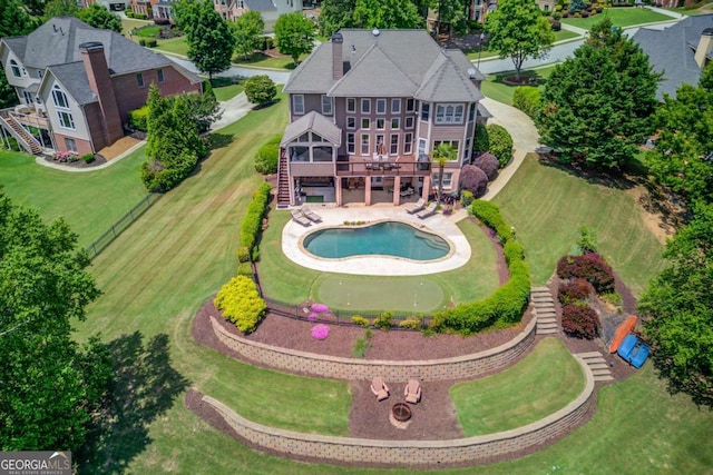 1608 Mulberry Lake Dr, Dacula, GA 30019 - view from above of property with a pool area