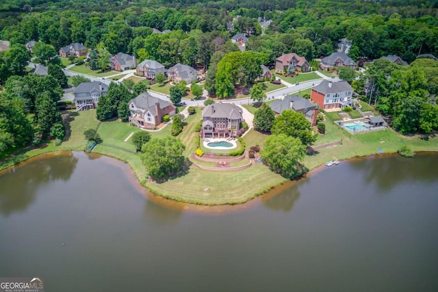 1608 Mulberry Lake Dr, Dacula, GA 30019 - view of property location featuring a large body of water, nearby suburban area, and a forest