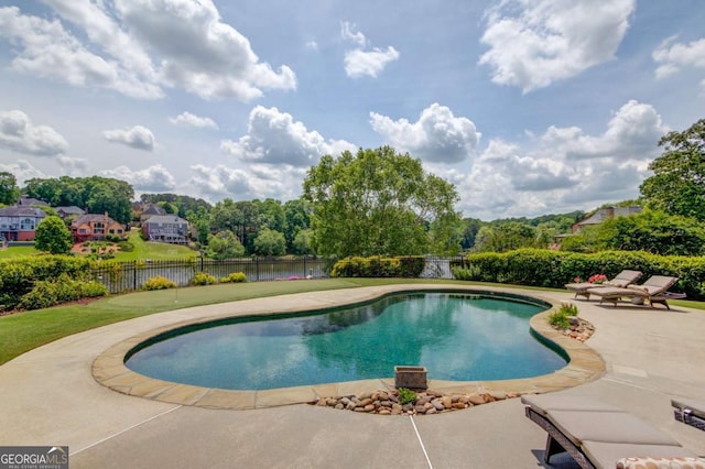1608 Mulberry Lake Dr, Dacula, GA 30019 - view of pool with fence and a patio area