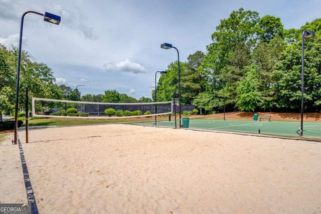 1608 Mulberry Lake Dr, Dacula, GA 30019 - surrounding community featuring volleyball court and view of wooded area