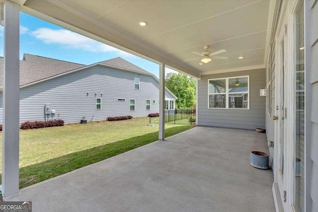 427 Bluffs View Ln, Canton, GA 30114 - view of patio with a ceiling fan
