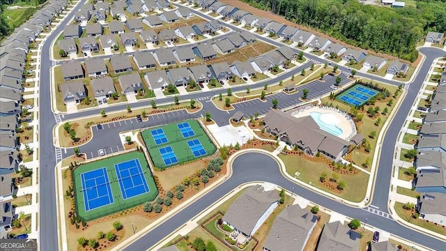 427 Bluffs View Ln, Canton, GA 30114 - aerial view of residential area with a pool