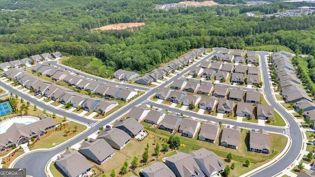 427 Bluffs View Ln, Canton, GA 30114 - aerial view of property's location with a heavily wooded area and nearby suburban area