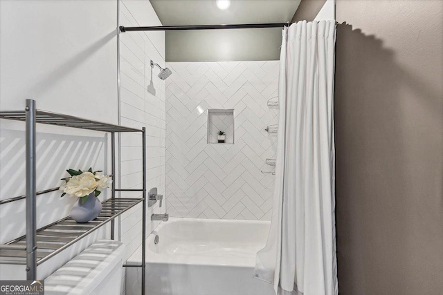 701 Pryor St SW # 5, Atlanta, GA 30315 - bathroom featuring shower / tub combo and radiator heating unit