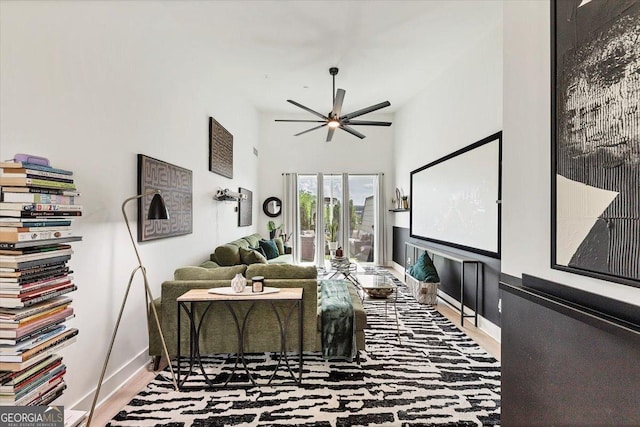 701 Pryor St SW # 5, Atlanta, GA 30315 - living room with ceiling fan, baseboards, and wood finished floors