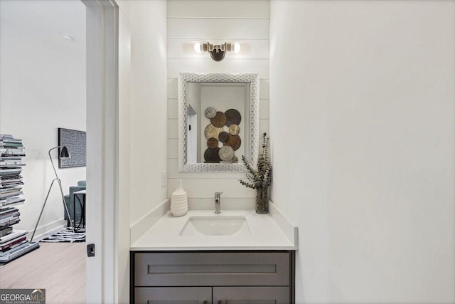 701 Pryor St SW # 5, Atlanta, GA 30315 - bathroom featuring vanity and wood finished floors