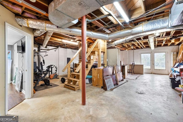 below grade area with stairs