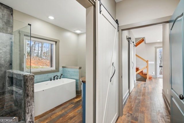 105 Yonah Vw, Dahlonega, GA 30533 - full bath with wood-type flooring and a freestanding tub