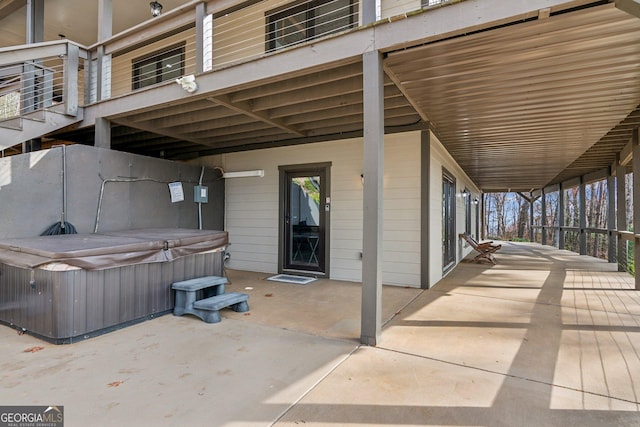 105 Yonah Vw, Dahlonega, GA 30533 - view of patio with a hot tub