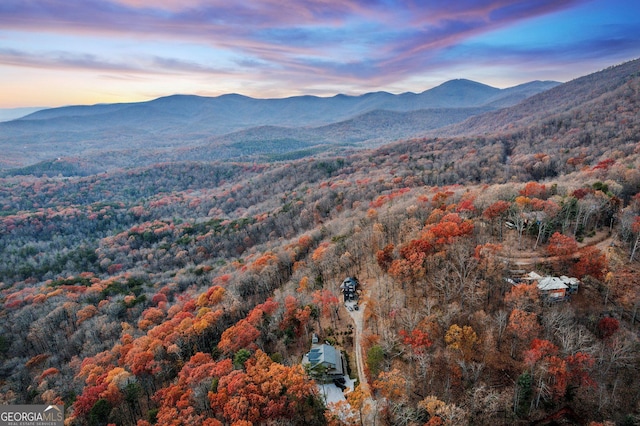 105 Yonah Vw, Dahlonega, GA 30533 - aerial view at dusk of a wooded view and a mountain view