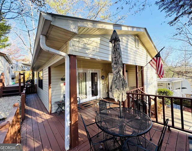 91 Rocky Ln, Cleveland, GA 30528 - deck with french doors and outdoor dining area