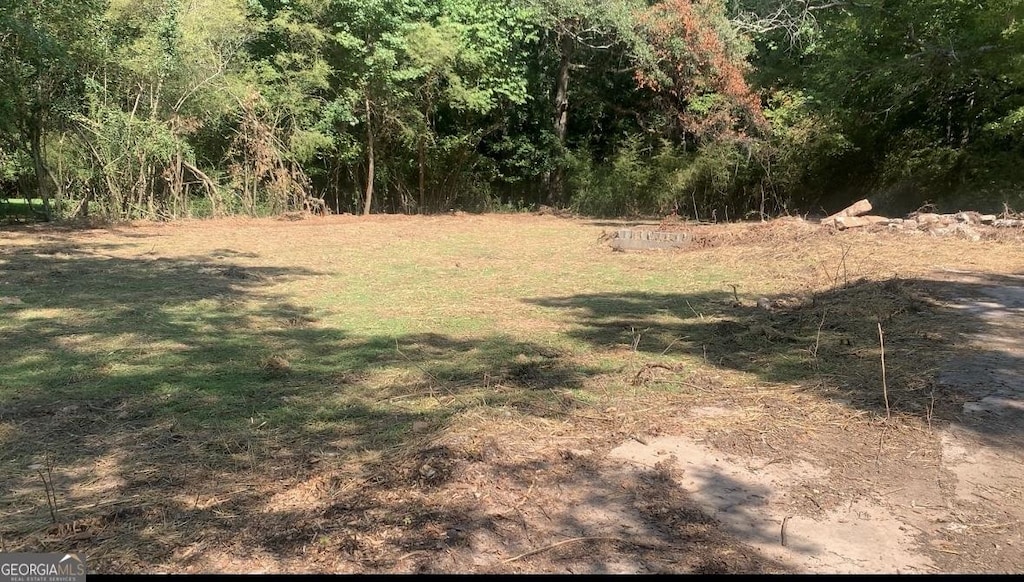 view of wooded area