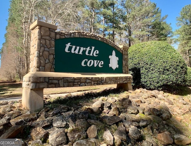 view of community sign