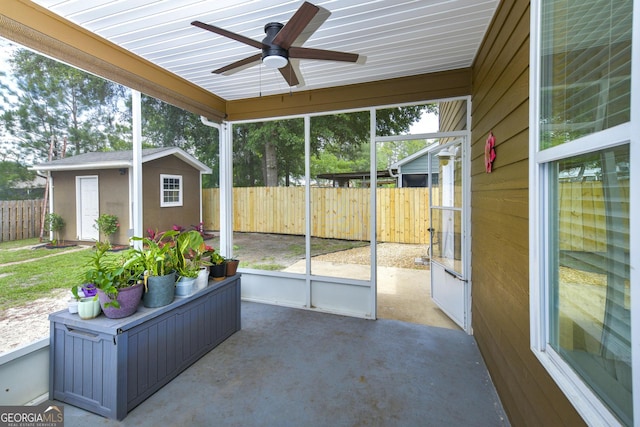 506 Hide Away Lake Loop, Kingsland, GA 31548 - sunroom with ceiling fan
