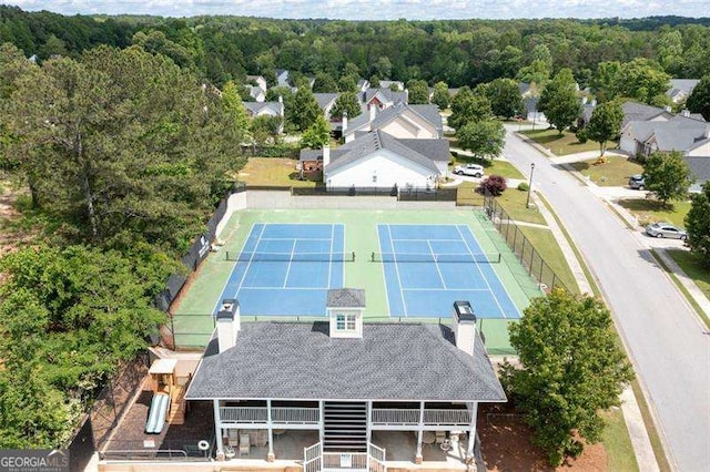 bird's eye view of a heavily wooded area