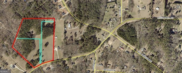 1627 Leguin Mill Rd, Locust Grove, GA 30248 - aerial map of property and surrounding area featuring property boundaries highlighted
