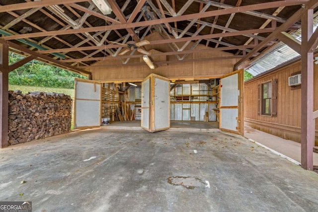 456 Pickelsimer Rd, Blairsville, GA 30512 - misc room featuring lofted ceiling, a garage, and a wall mounted AC
