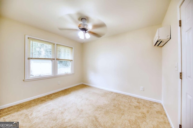 1693 Montreal Rd, Tucker, GA 30084 - spare room with a wall mounted air conditioner, light carpet, and baseboards