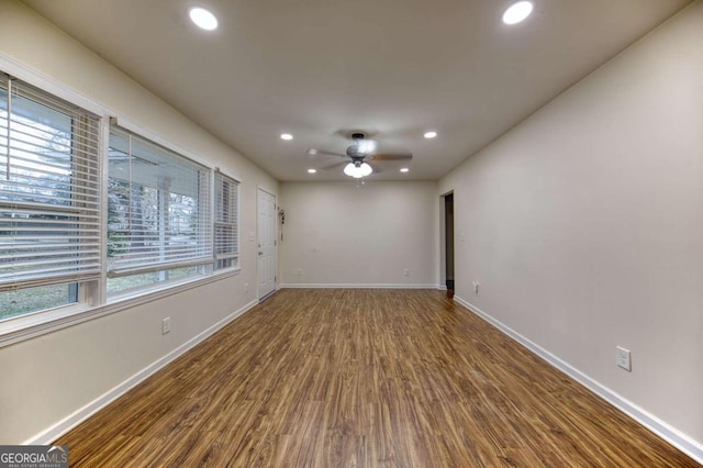1693 Montreal Rd, Tucker, GA 30084 - empty room featuring recessed lighting, wood finished floors, baseboards, and a ceiling fan
