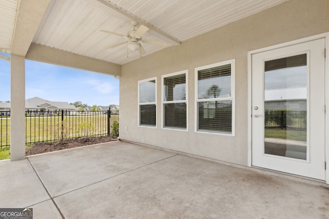 125 The Villas Way, Kingsland, GA 31548 - view of patio with a ceiling fan and fence
