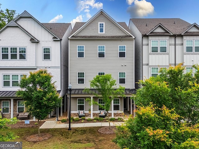 2108 Remy Ct, Kennesaw, GA 30144 - back of property with covered porch and board and batten siding