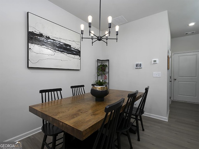 2108 Remy Ct, Kennesaw, GA 30144 - dining room with a chandelier, baseboards, and wood finished floors