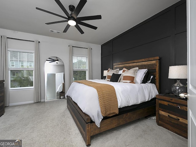 2108 Remy Ct, Kennesaw, GA 30144 - bedroom featuring light carpet, a ceiling fan, and baseboards