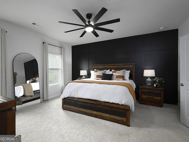 2108 Remy Ct, Kennesaw, GA 30144 - bedroom with light colored carpet and a ceiling fan