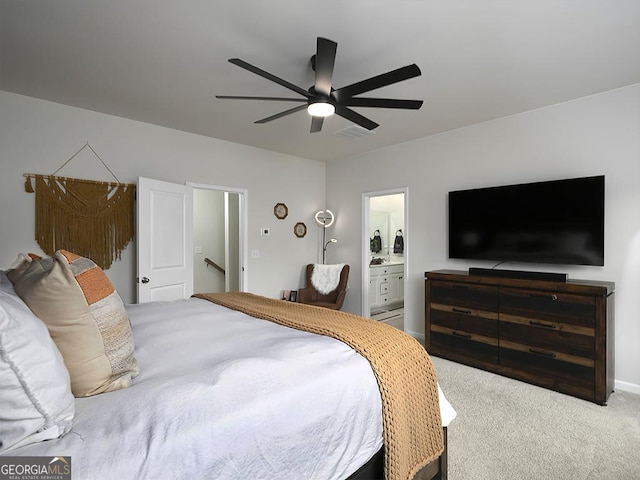 2108 Remy Ct, Kennesaw, GA 30144 - bedroom with carpet floors, ensuite bath, and ceiling fan