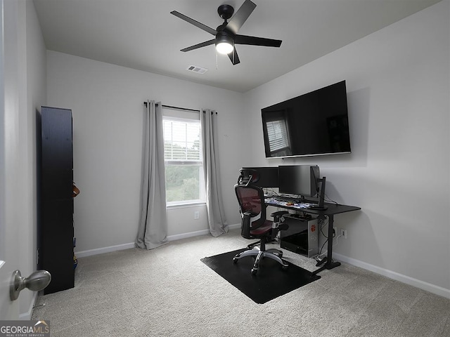 2108 Remy Ct, Kennesaw, GA 30144 - office space with a ceiling fan, carpet flooring, and baseboards