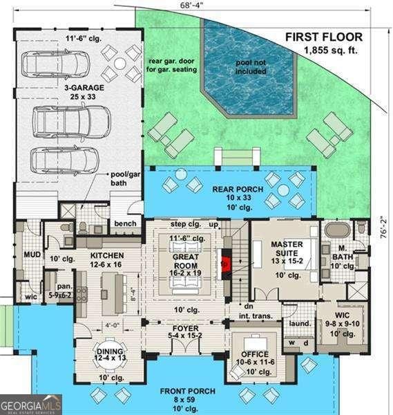 1568 Howell Bridge Rd, Ball Ground, GA 30107 - floor plan / room layout