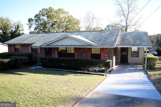 5802 Blueridge Dr, Columbus, GA 31907 - single story home featuring concrete driveway, a front lawn, brick siding, and covered porch