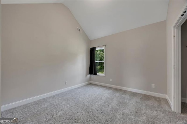 47 Whitley Ct, Dallas, GA 30157 - carpeted spare room with baseboards and high vaulted ceiling