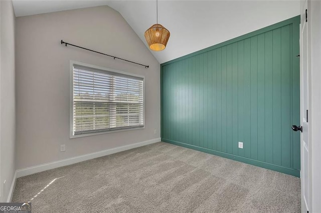 47 Whitley Ct, Dallas, GA 30157 - empty room with lofted ceiling, carpet flooring, and baseboards