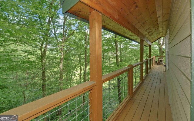 315 Call Wright Rd, Ellijay, GA 30540 - wooden deck with a forest view