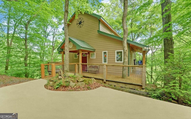 315 Call Wright Rd, Ellijay, GA 30540 - chalet / cabin featuring a patio