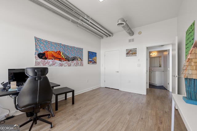 260N 18th St Unit 10326, Atlanta, GA 30363 - office area featuring wood finished floors and baseboards
