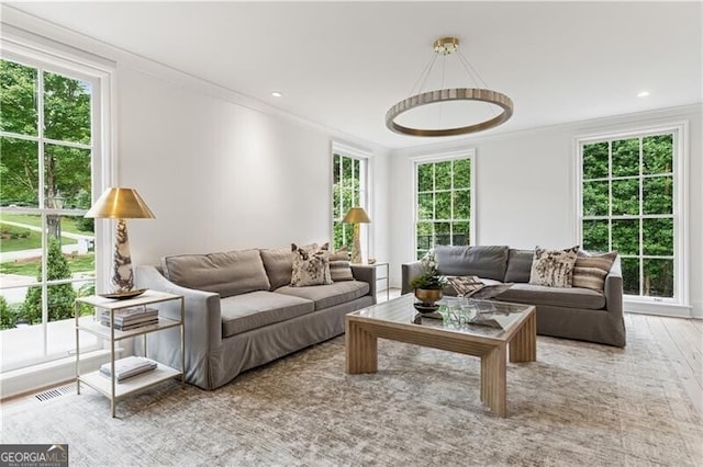 3625 Tuxedo Rd NW, Atlanta, GA 30305 - living room with ornamental molding and healthy amount of natural light