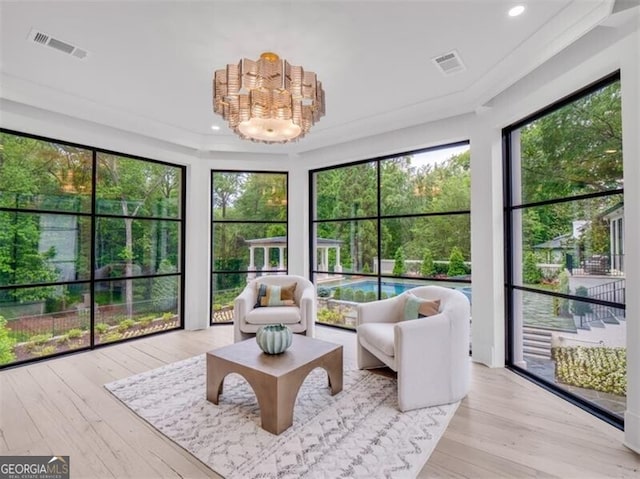 3625 Tuxedo Rd NW, Atlanta, GA 30305 - sunroom / solarium with a chandelier