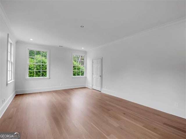 3625 Tuxedo Rd NW, Atlanta, GA 30305 - unfurnished room featuring ornamental molding, wood finished floors, baseboards, and recessed lighting