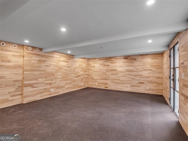 3625 Tuxedo Rd NW, Atlanta, GA 30305 - unfurnished room featuring recessed lighting and wood walls