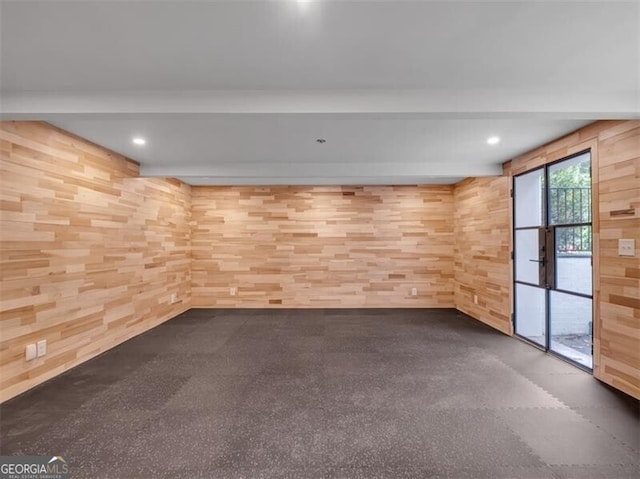3625 Tuxedo Rd NW, Atlanta, GA 30305 - unfurnished room with wood walls and recessed lighting