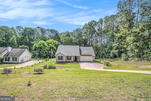 267 Rocky Point Rd, Covington, GA 30014 - view of front of property with a garage, a front yard, and driveway