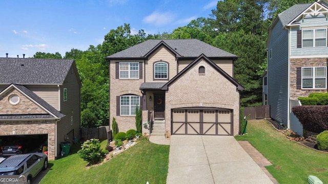 456 Crestmont Ln, Canton, GA 30114 - view of front of home featuring brick siding, concrete driveway, and an attached garage