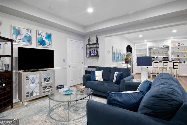 456 Crestmont Ln, Canton, GA 30114 - living room featuring light wood-type flooring and recessed lighting